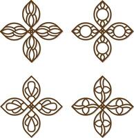 Cnc Laser Cut Moroccan wall Art Metal Geometric Shapes design set vector