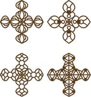 Cnc Laser Cut Moroccan wall Art Metal Geometric Shapes design set vector