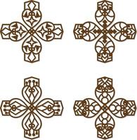 Cnc Laser Cut Moroccan wall Art Metal Geometric Shapes design set vector