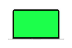 Laptop computer green screen icon. Notebook display mockup illustration vector