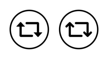 Repeat, repost icon on circle line vector