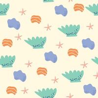 Underwater sea plants pattern. Seamless pattern for textile and fabric vector