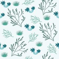 Underwater sea plants pattern. Seamless pattern for textile and fabric vector