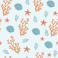 Underwater sea plants pattern. Seamless pattern for textile and fabric vector