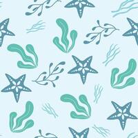 Underwater sea plants pattern. Seamless pattern for textile and fabric vector