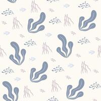 Underwater sea plants pattern. Seamless pattern for textile and fabric vector