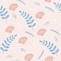 Underwater sea plants pattern. Seamless pattern for textile and fabric vector