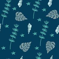 Underwater sea plants pattern. Seamless pattern for textile and fabric vector