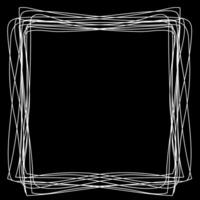 White rectangular frame drawn in doodle style on a black background vector