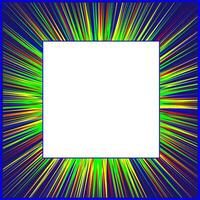A rectangular frame decorated with an abstract pattern in the form of yellow rays on a blue background vector