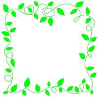 Quadrangular frame in the form of green leaves on a white background vector