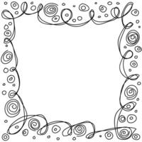 Abstract black frame drawn in doodle style on a white background vector