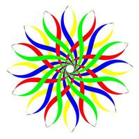 Round multicolored abstract pattern on white background vector