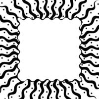 Quadrangular black frame in doodle style on a white background vector