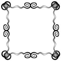 Black square frame decorated with flowers on a white background vector