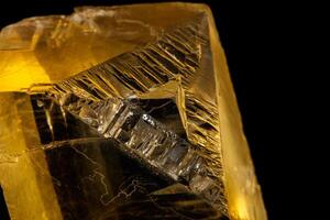 Macro stone mineral Ulexite on a black background photo