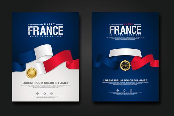 France happy Independence Day cover background design