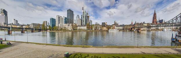 Panoramic picture of the Frankfurt skyline with the Main photo
