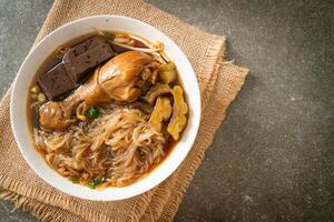 Stewed Chicken Noodle Soup Bowl photo