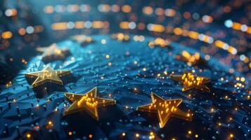 Digital abstract artwork capturing the thrill of hosting uefa euro 2024 in germany photo