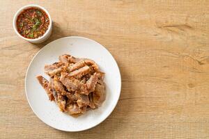 Grilled Pork Neck with Thai Spicy Sauce photo