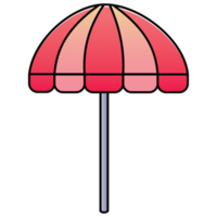 An Umbrella transparent background in a Gradient Style Summer Beach concept, illustration png