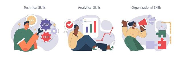 Soft skills set. vector