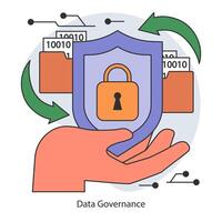 Data governance. Information oversight. Strategic regulation of data availability vector