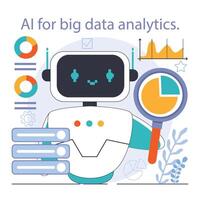 Ai integration. Artificial intelligence and human synergy. Neural network vector