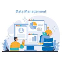 Operational processes and technologies concept. Flat illustration. vector
