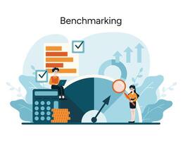 Comparative analysis for business performance enhancement and strategic improvement planning vector