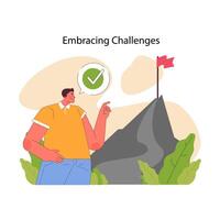 Challenge acceptance concept. Flat illustration vector
