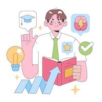 Continuous learning concept. Flat illustration vector