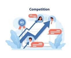 Business competition scene with professionals striving for the top, symbolized. vector