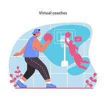 Master your jump shot with guidance from virtual coaches. vector
