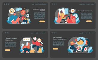 Marketing 5.0 set. Depicts innovative strategies in omnichannel marketing vector