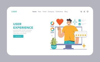 Satisfied user gives thumbs-up beside monitor showcasing performance vector