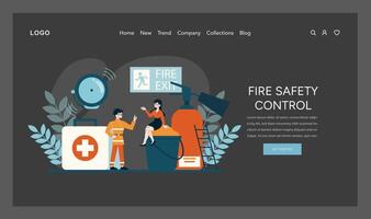 Workers engage with fire safety equipment, promoting alertness and emergency response in compliance with OSHA standards vector