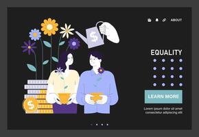 Social equity. Equal wealth distribution for better future and equal opportunities vector