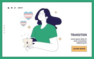 Gender transition. True self in the journey of coming out, transgender vector