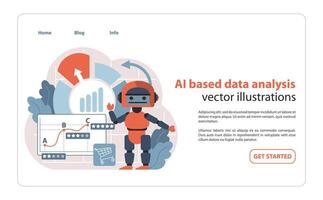 AI-Powered Data Analysis. Advanced robotics integrating with analytics for comprehensive business. vector