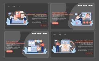 Benchmarking Stages Web Banners. Engaging web banners featuring stages. vector