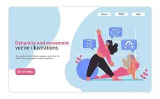 Feel the rhythm of a VR-powered workout with our dynamic and movement-focused illustration. vector
