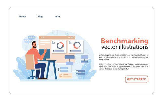 Benchmarking Analysis . An expert analyzes performance metrics.