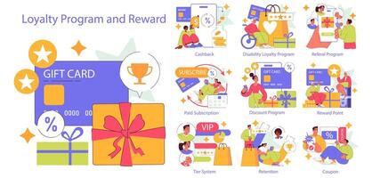 Loyalty Program And Reward. Flat Illustration vector