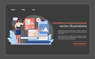 Brand Consistency Experience. An illustrative representation of maintaining uniformity. vector