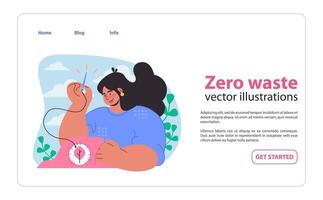 Zero waste lifestyle concept. Promoting the use of reusable materials. vector
