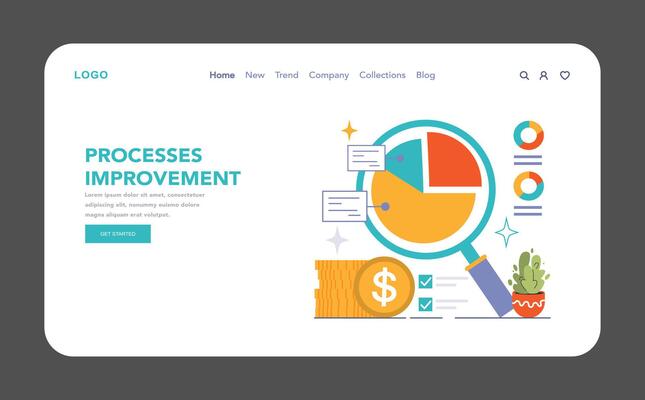 Processes Improvement concept. Flat illustration