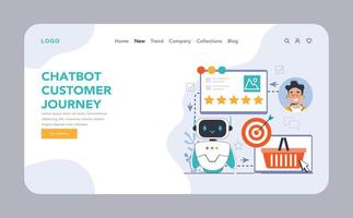 Chat bot web or landing. AI-powered customer service. Online consultation vector