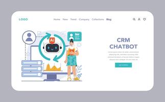 Chat bot web or landing. AI-powered customer service. Online consultation vector